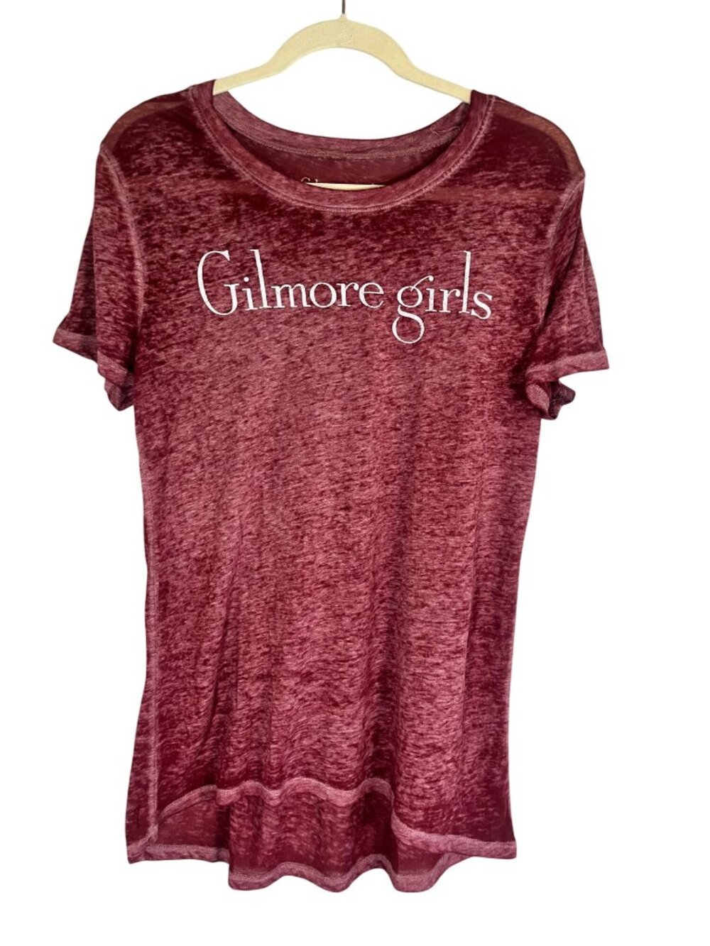 Colorful Graphic Gilmore Girls Tshirt L Retro Burnout Sheer Hi Lo Classic Chic